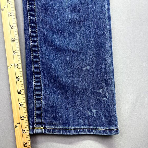 True Religion Jeans Womens 29 Blue Denim Flat‎ Front Pockets Slim Straight - Picture 9 of 16